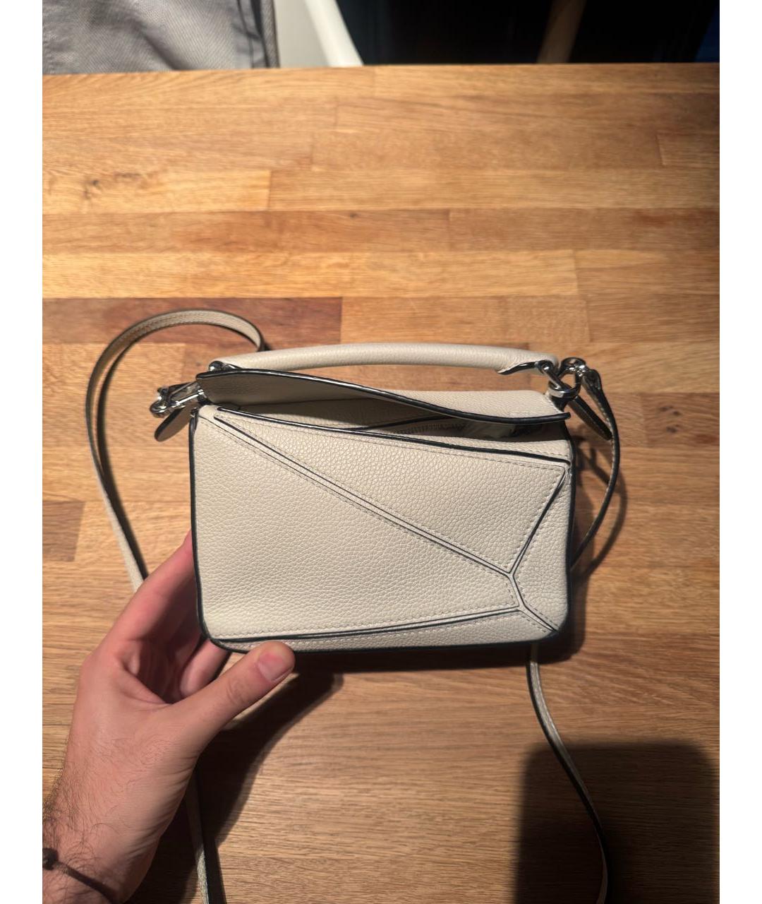 LOEWE Белая кожаная сумка через плечо, фото 5