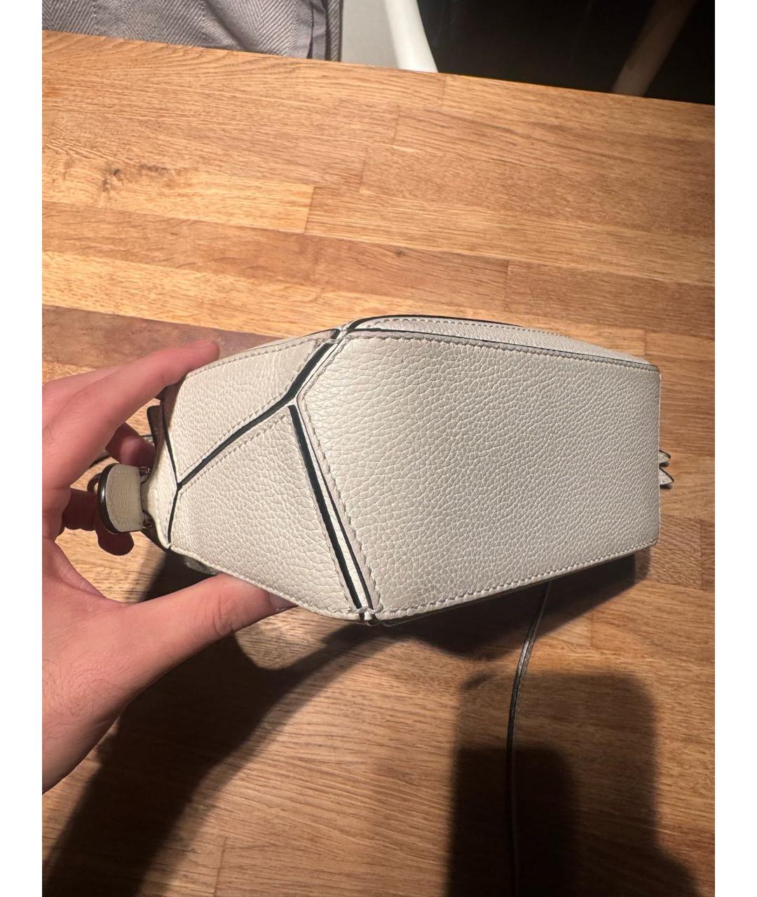 LOEWE Белая кожаная сумка через плечо, фото 3