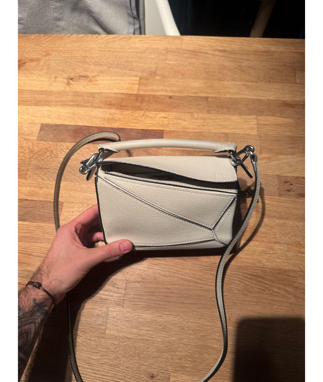 LOEWE Белая кожаная сумка через плечо, фото 2