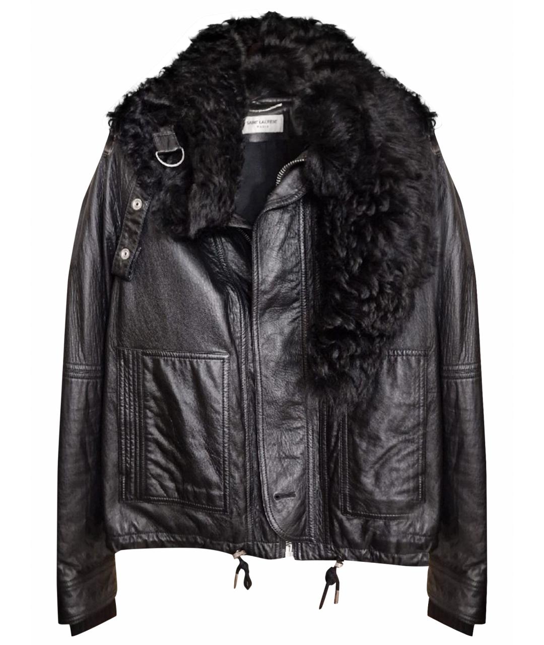 SAINT LAURENT Черная кожаная куртка, фото 1