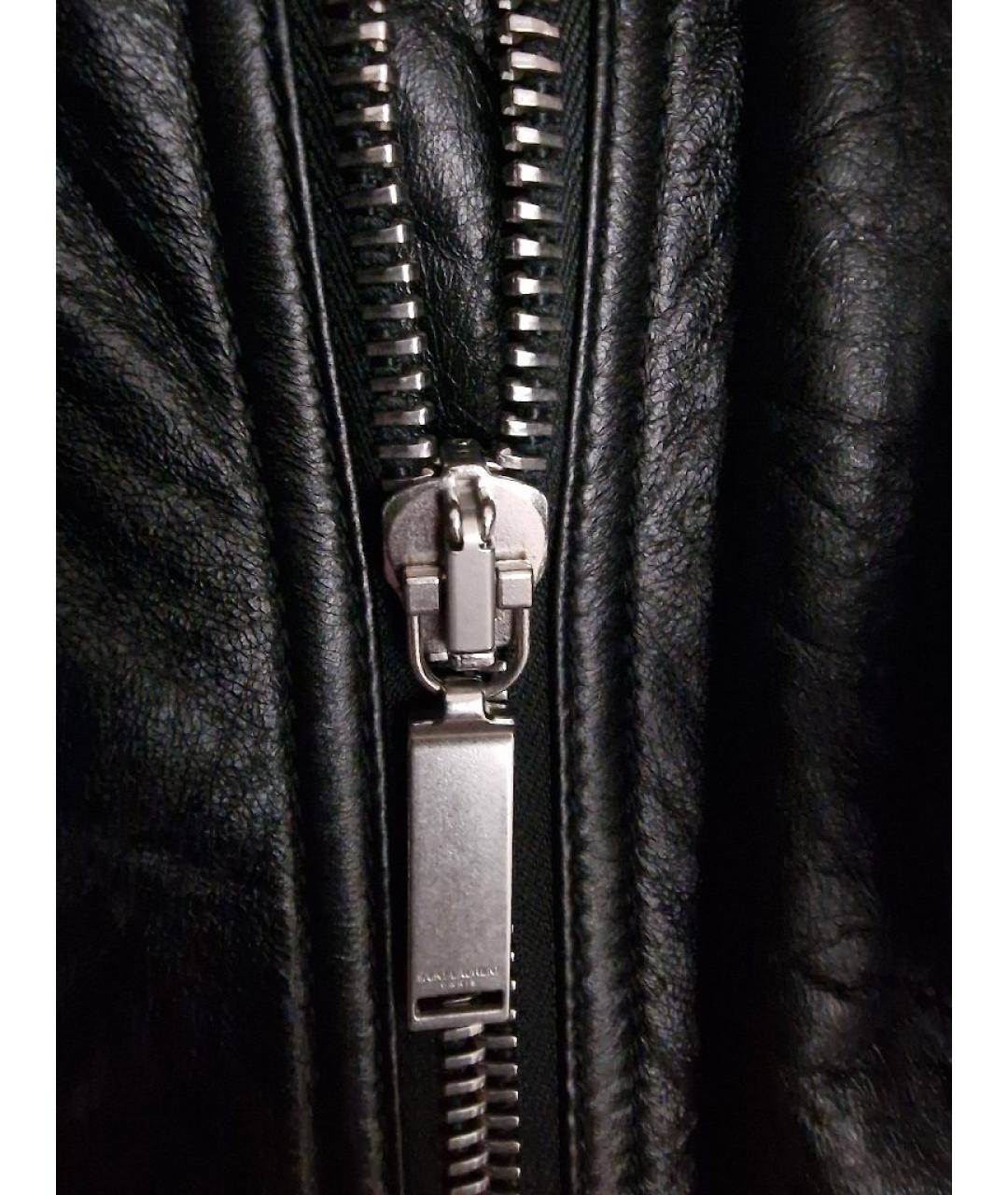 SAINT LAURENT Черная кожаная куртка, фото 5