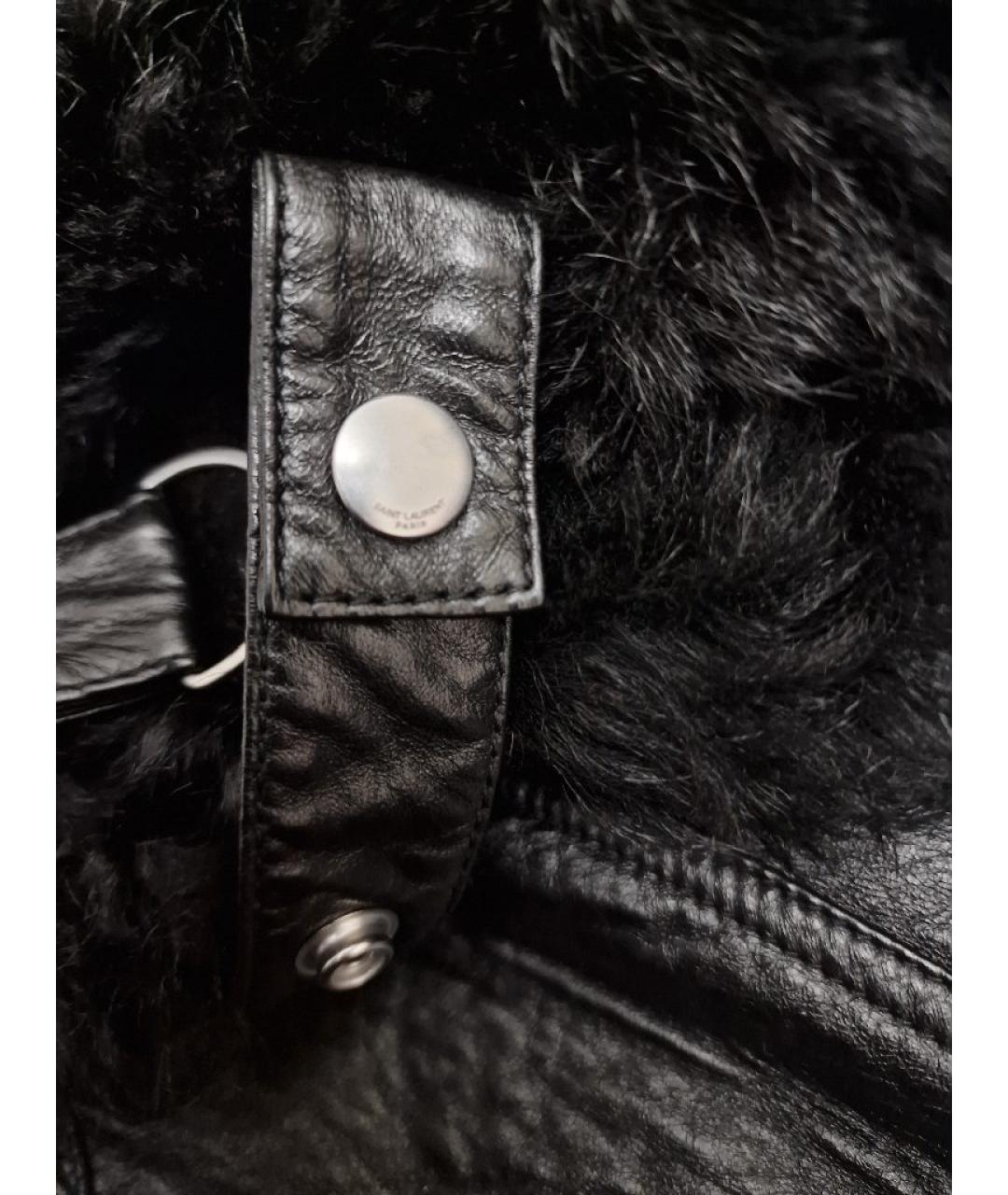 SAINT LAURENT Черная кожаная куртка, фото 4