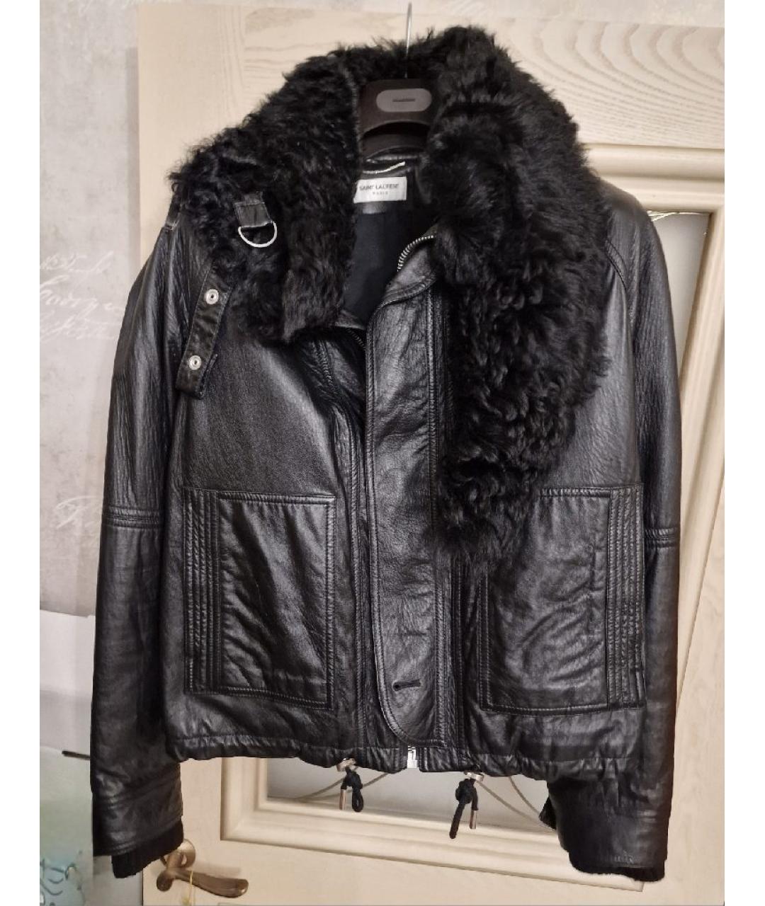 SAINT LAURENT Черная кожаная куртка, фото 9