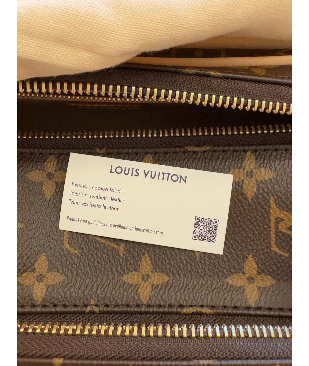 LOUIS VUITTON Коричневая кожаная косметичка, фото 7
