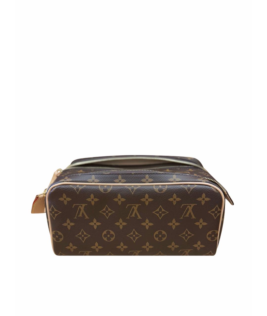 LOUIS VUITTON Коричневая кожаная косметичка, фото 1