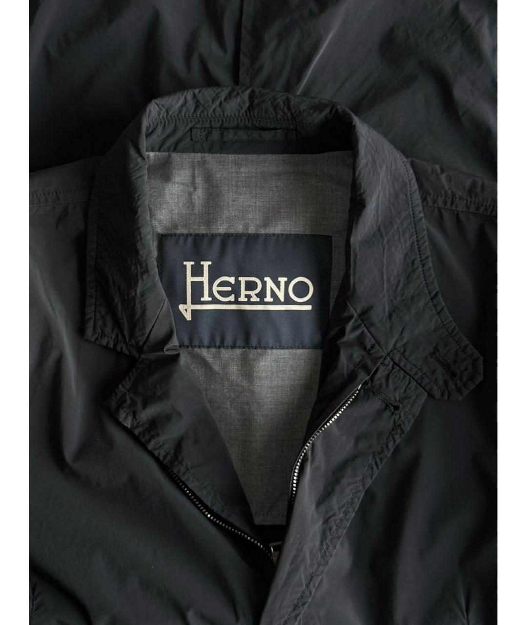 HERNO Черная полиэстеровая куртка, фото 4