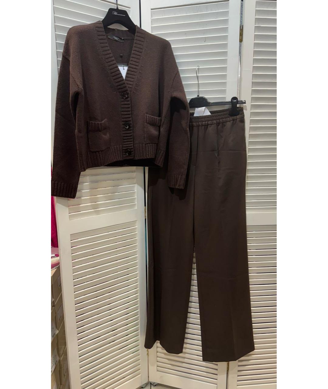 MAX MARA Коричневый шерстяной кардиган, фото 5