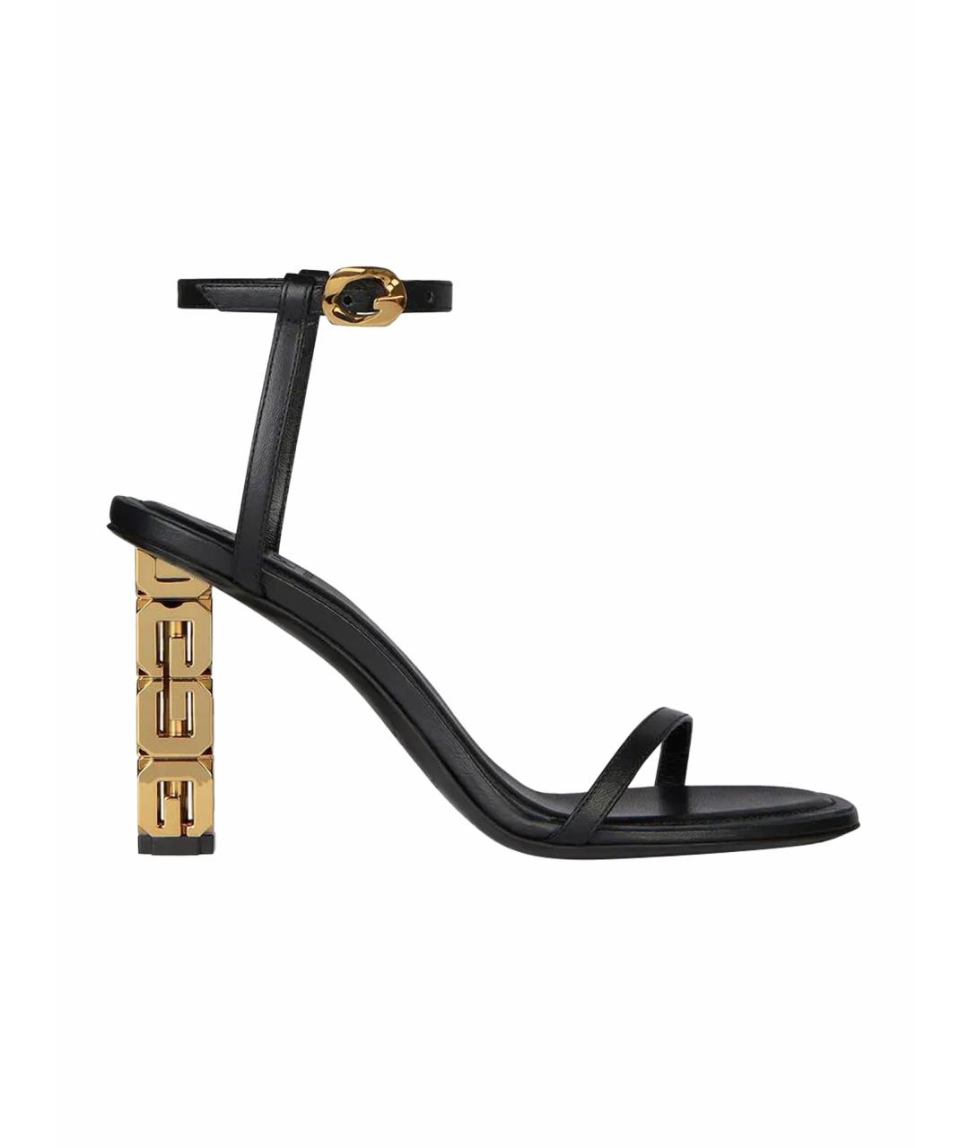 GIVENCHY Черные кожаные босоножки, фото 1