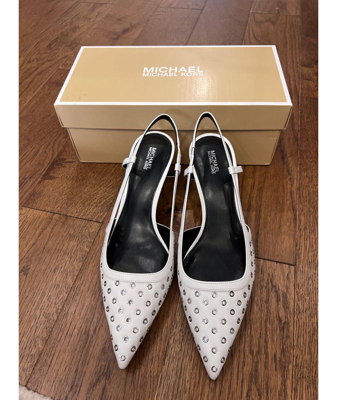 MICHAEL KORS Белые кожаные босоножки, фото 2