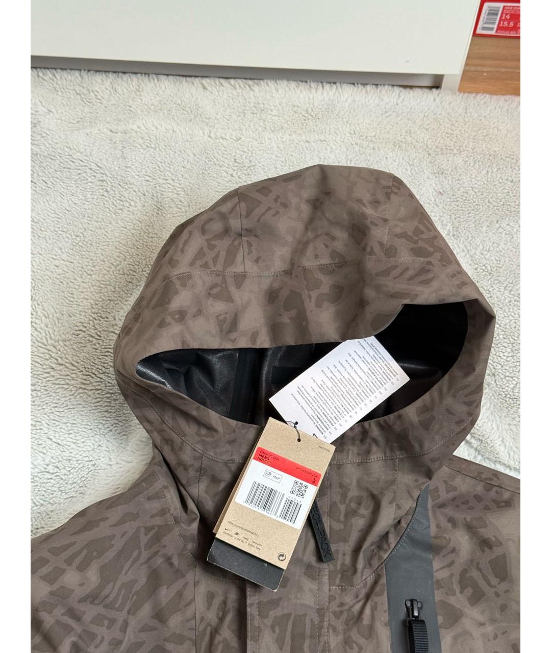 NIKE Коричневая полиэстеровая куртка, фото 4