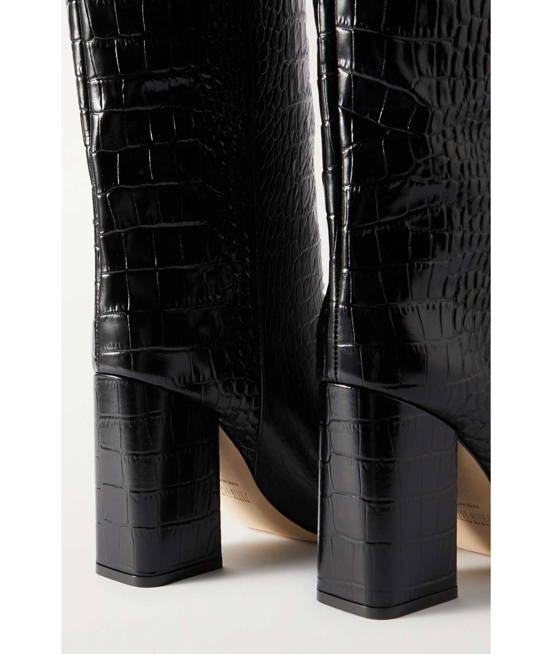 PARIS TEXAS Черные кожаные сапоги, фото 4