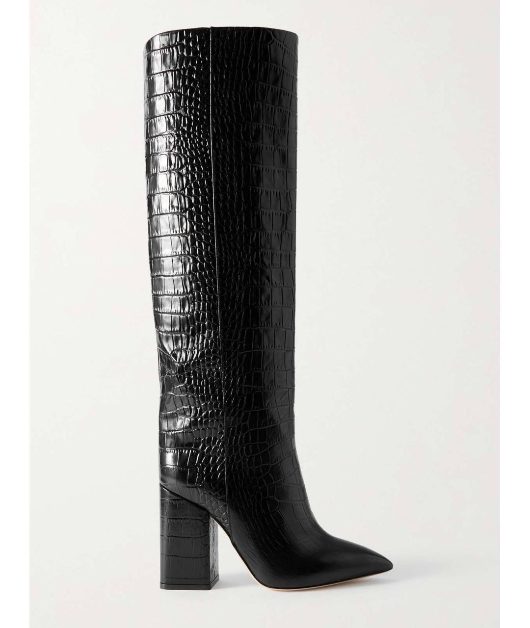 PARIS TEXAS Черные кожаные сапоги, фото 5