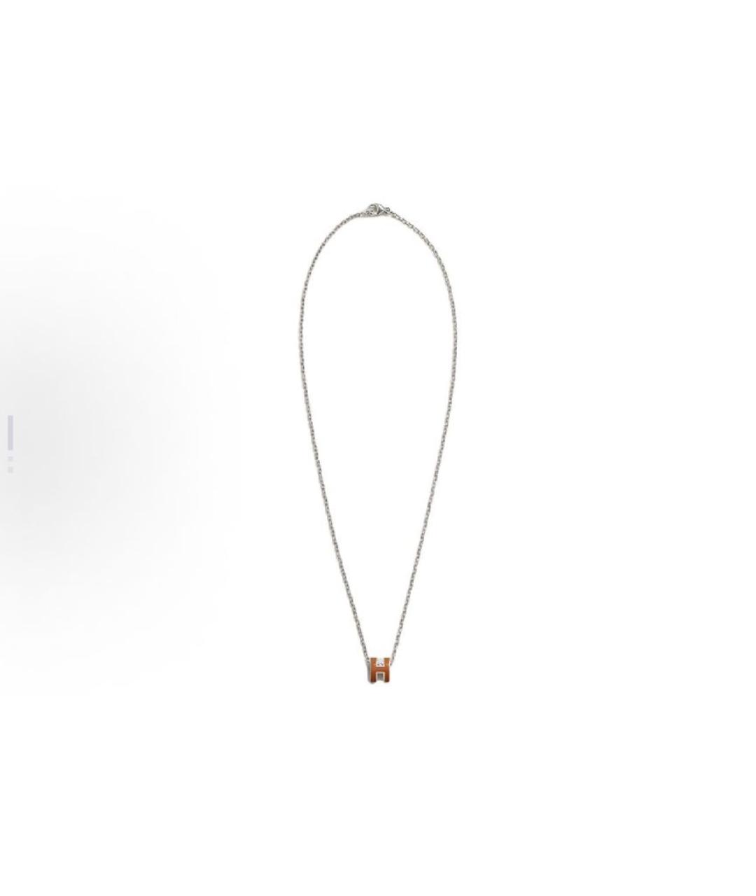 HERMES Коричневая металлическая подвеска, фото 2