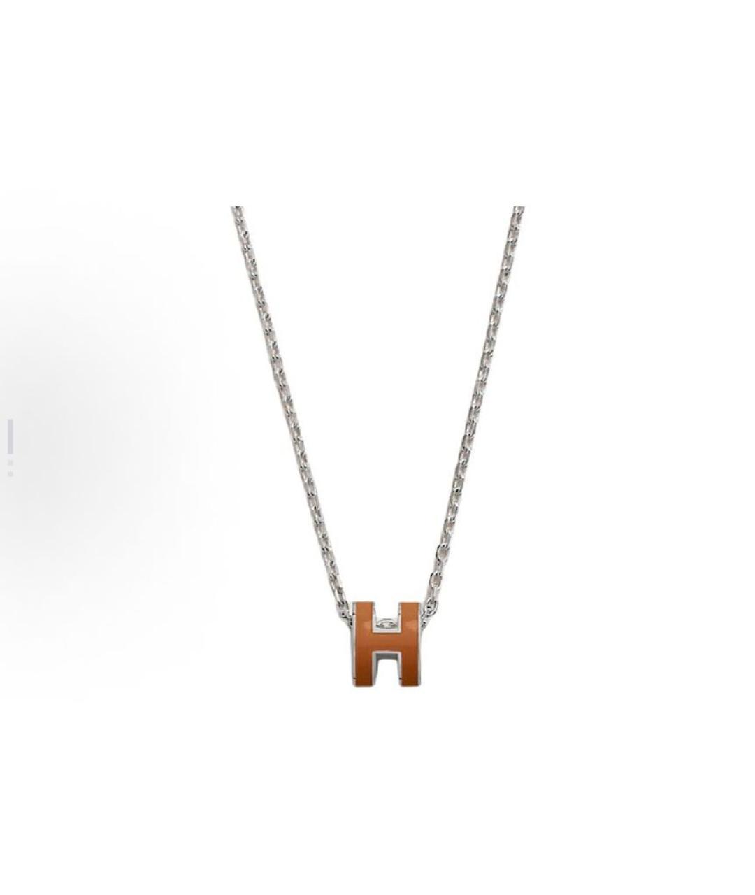 HERMES Коричневая металлическая подвеска, фото 4