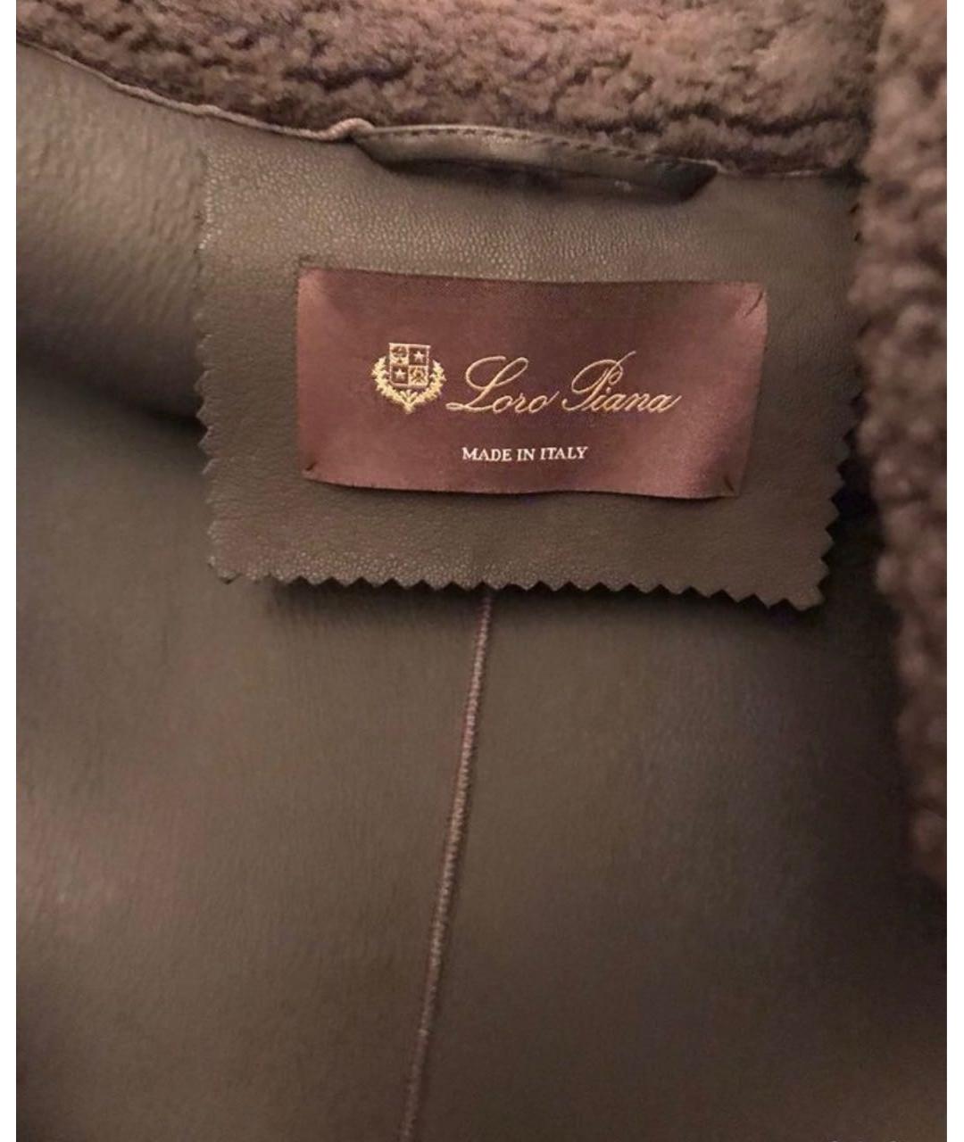LORO PIANA Антрацитовая меховая дубленка, фото 6