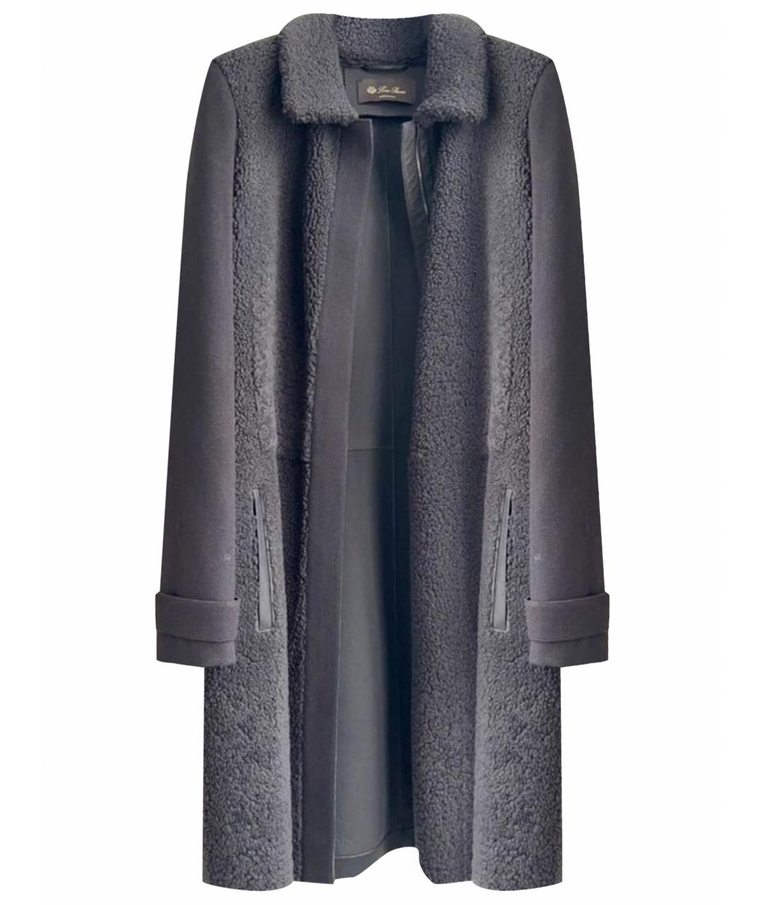 LORO PIANA Антрацитовая меховая дубленка, фото 1