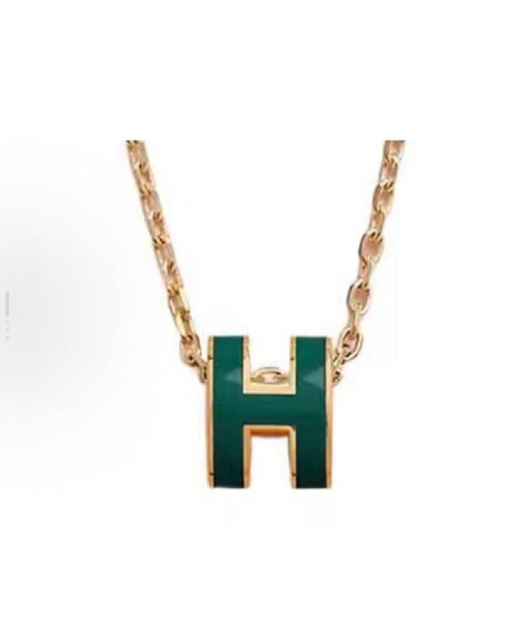 HERMES Зеленая металлическая подвеска, фото 2