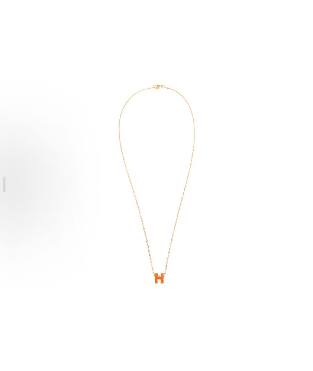 HERMES Оранжевая металлическая подвеска, фото 6