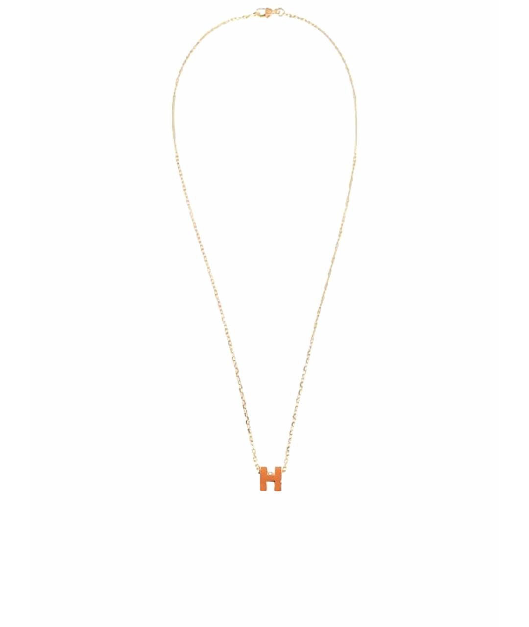 HERMES Оранжевая металлическая подвеска, фото 1