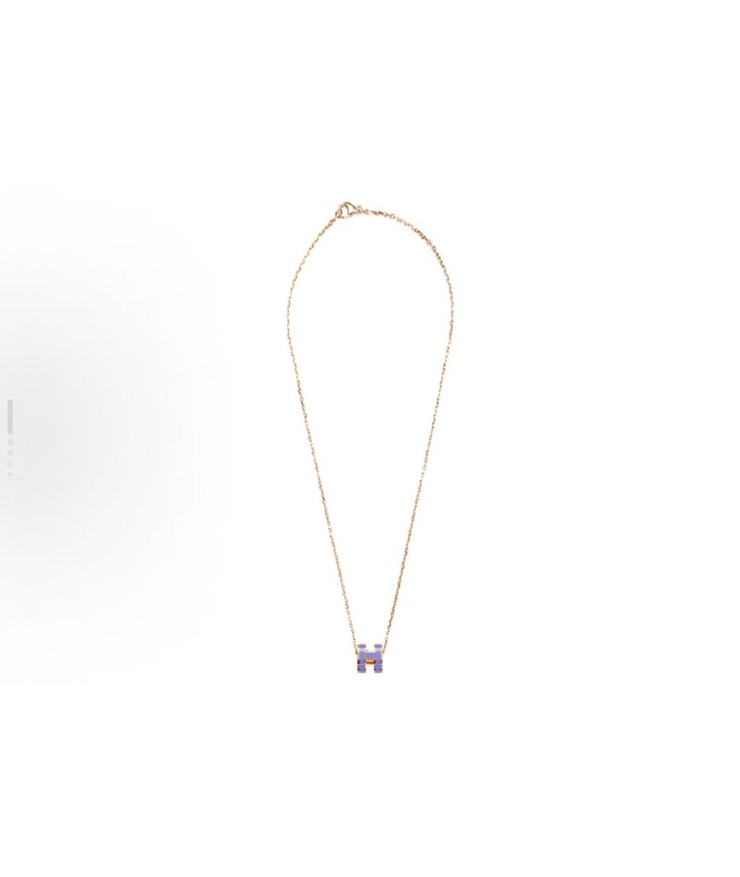 HERMES Фиолетовая металлическая подвеска, фото 4
