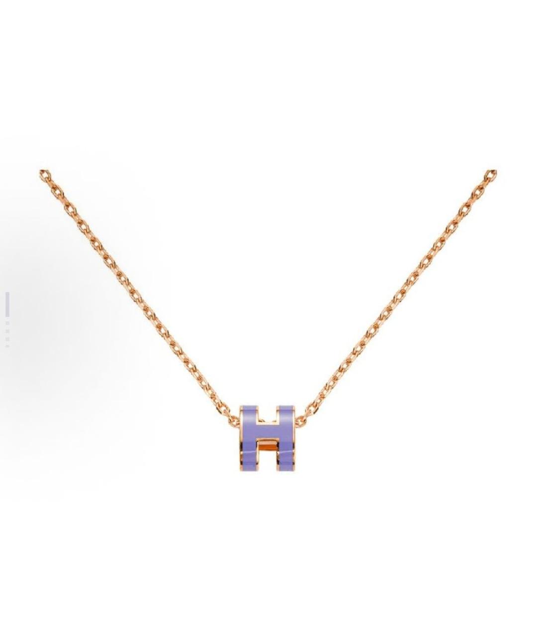 HERMES Фиолетовая металлическая подвеска, фото 6
