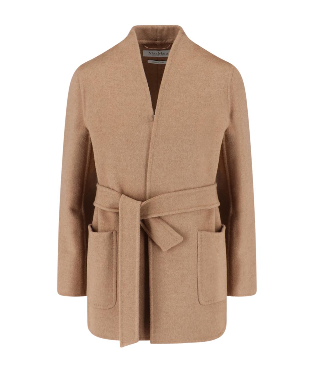 MAX MARA Бежевое шерстяное пальто, фото 3