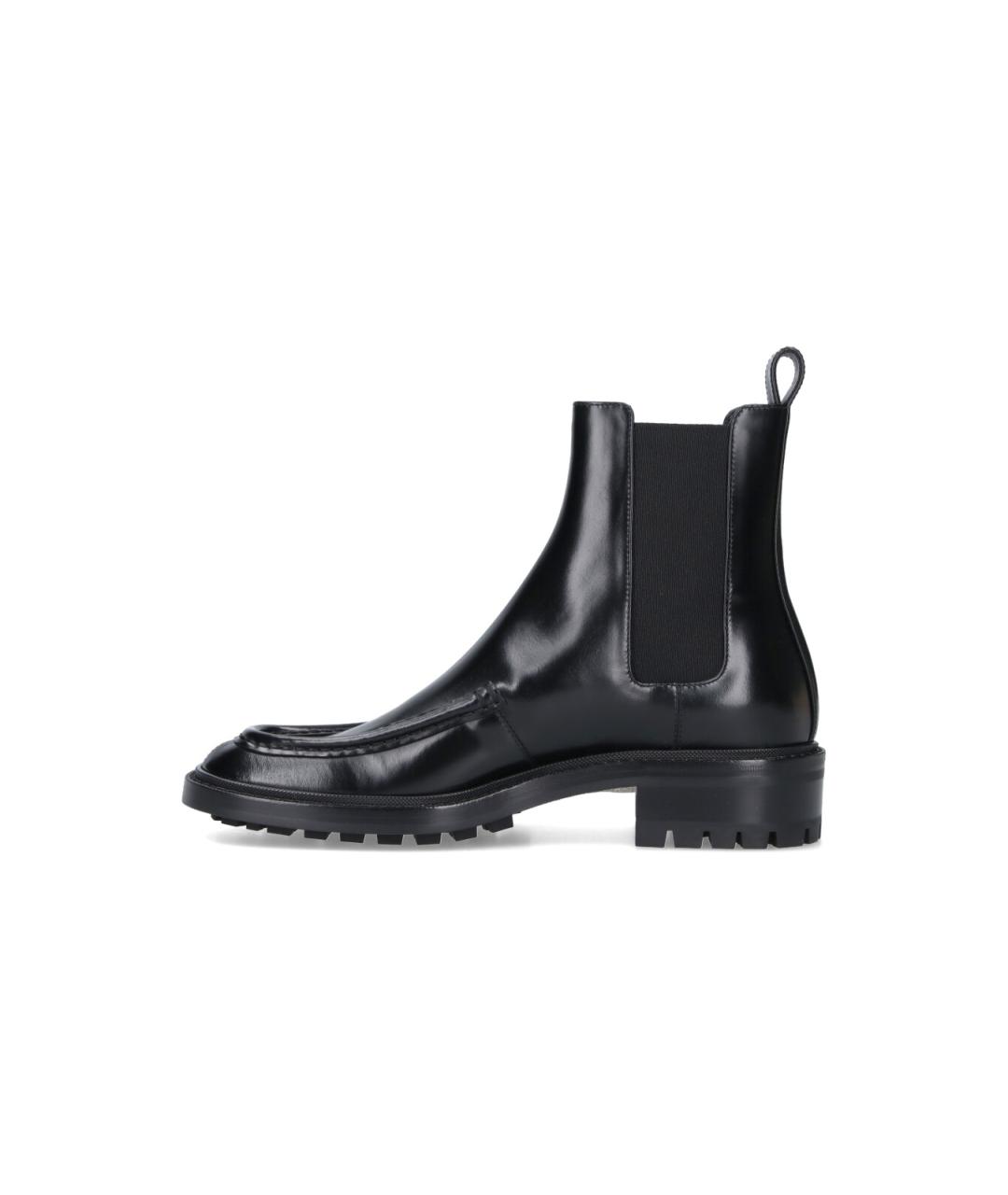 SAINT LAURENT Черные кожаные высокие ботинки, фото 3