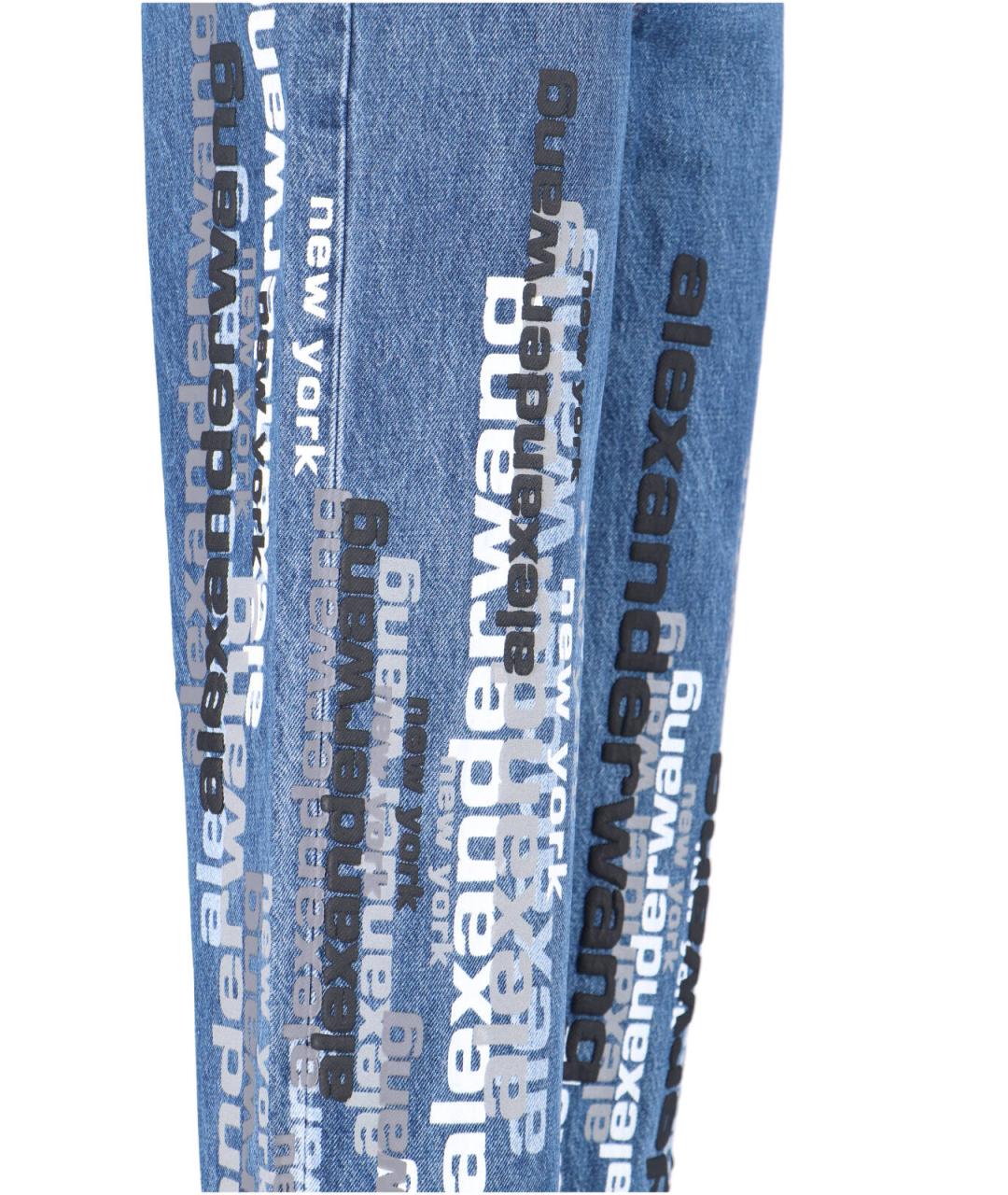 ALEXANDER WANG Синие хлопковые прямые джинсы, фото 3