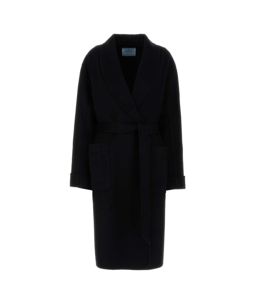 PRADA Черное шерстяное пальто, фото 1