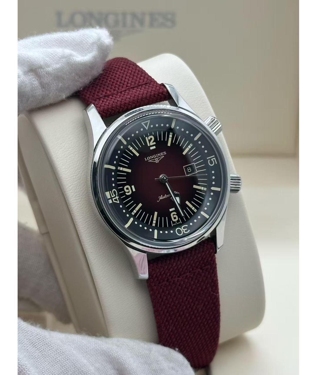 LONGINES Черные металлические часы, фото 3
