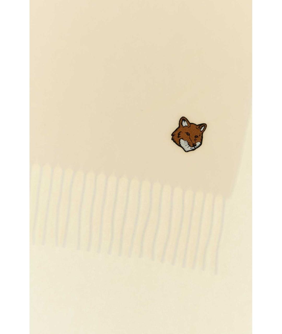 MAISON KITSUNE Белый шерстяной шарф, фото 2