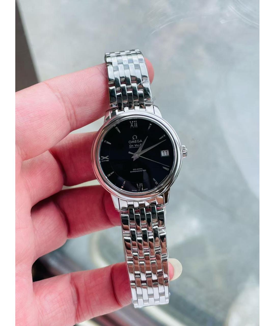 OMEGA Черные часы, фото 6