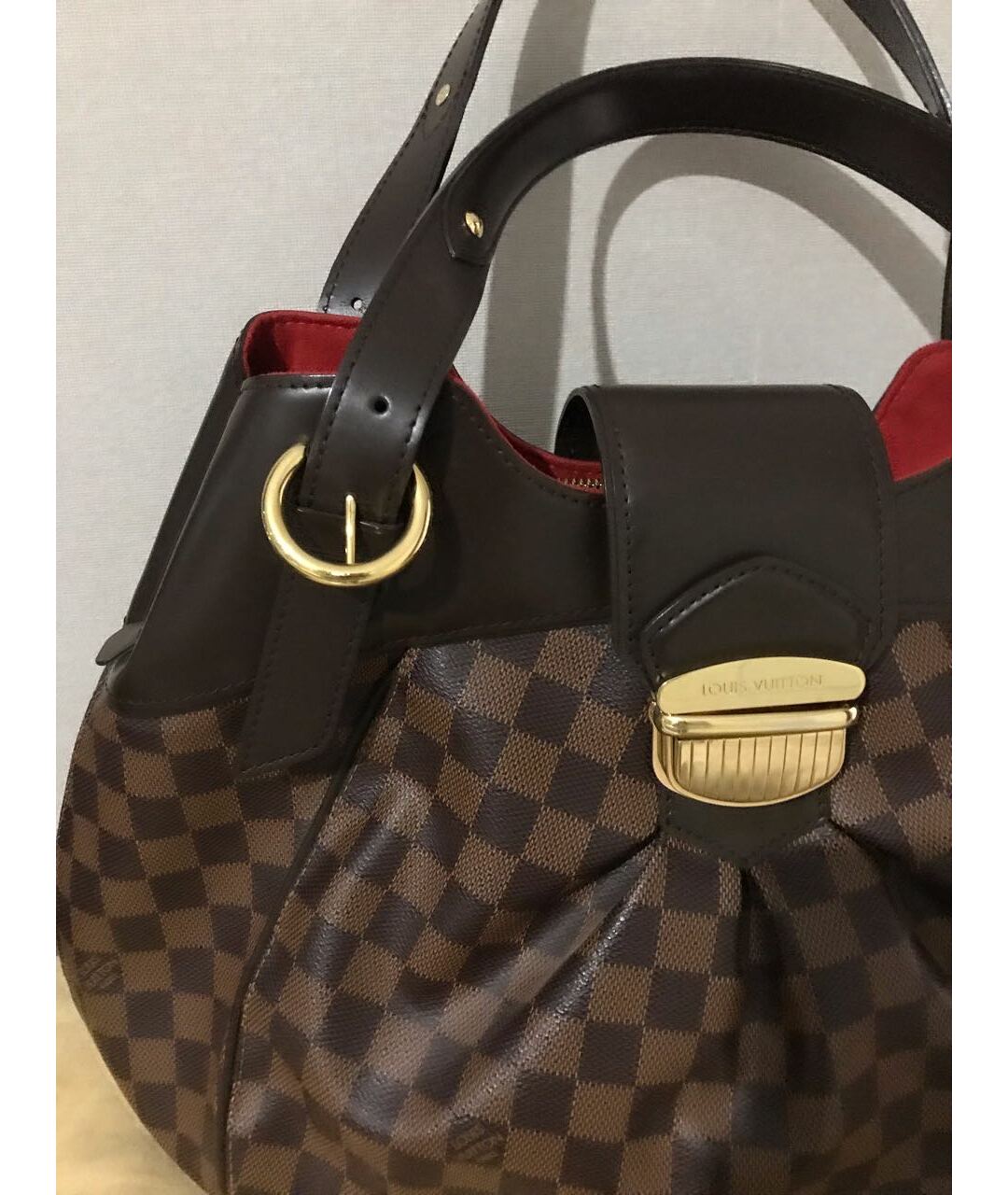 LOUIS VUITTON Коричневая кожаная сумка тоут, фото 3