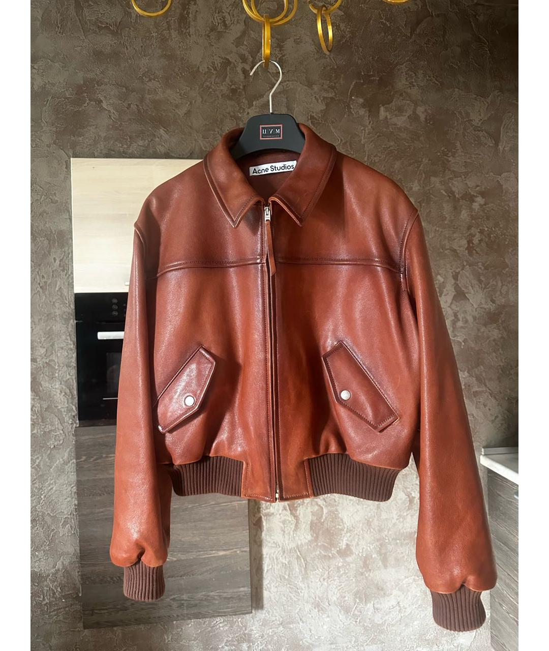 ACNE STUDIOS Коричневая кожаная куртка, фото 2