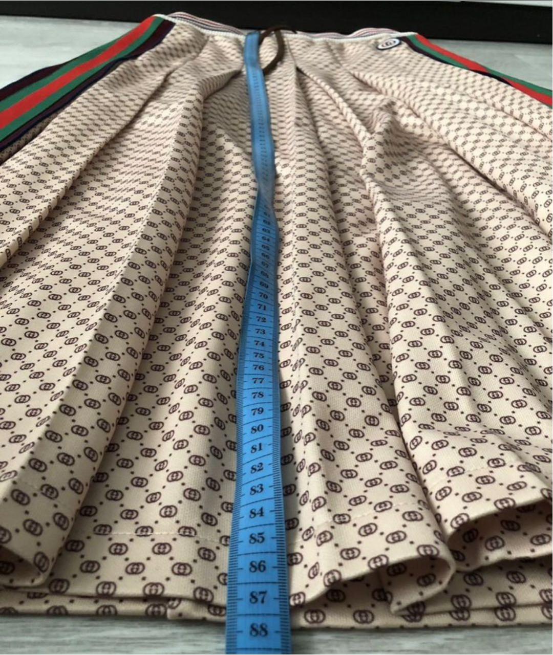 GUCCI Бежевая хлопко-эластановая юбка миди, фото 8