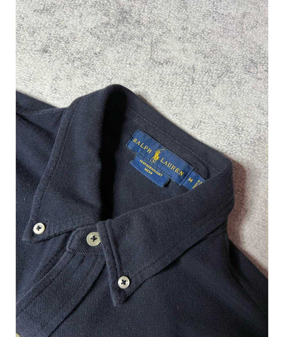 RALPH LAUREN Черная хлопковая кэжуал рубашка, фото 5