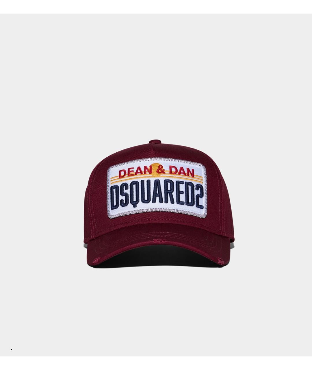 DSQUARED2 Бордовая хлопковая кепка/бейсболка, фото 9