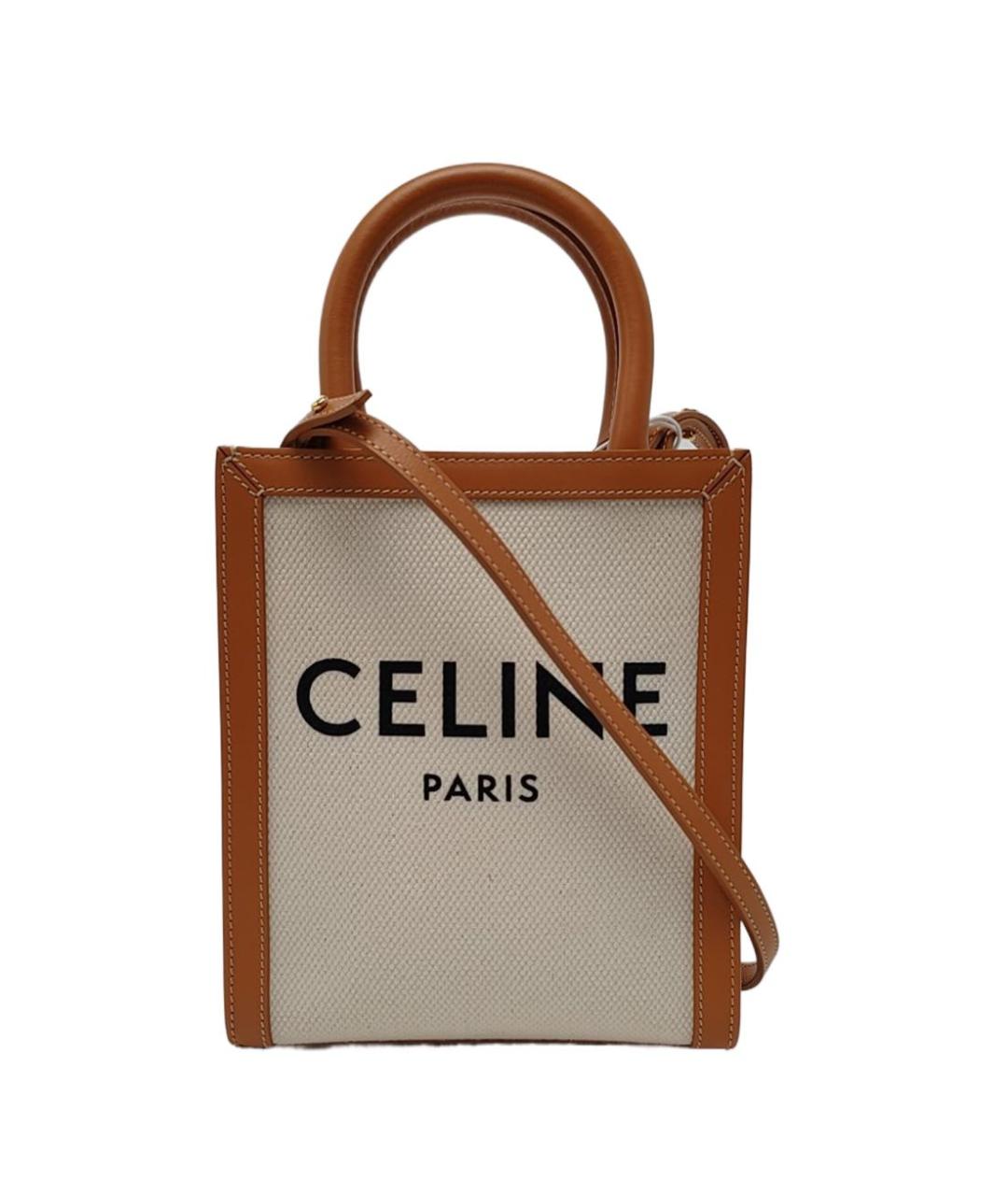 CELINE Белая тканевая сумка через плечо, фото 7