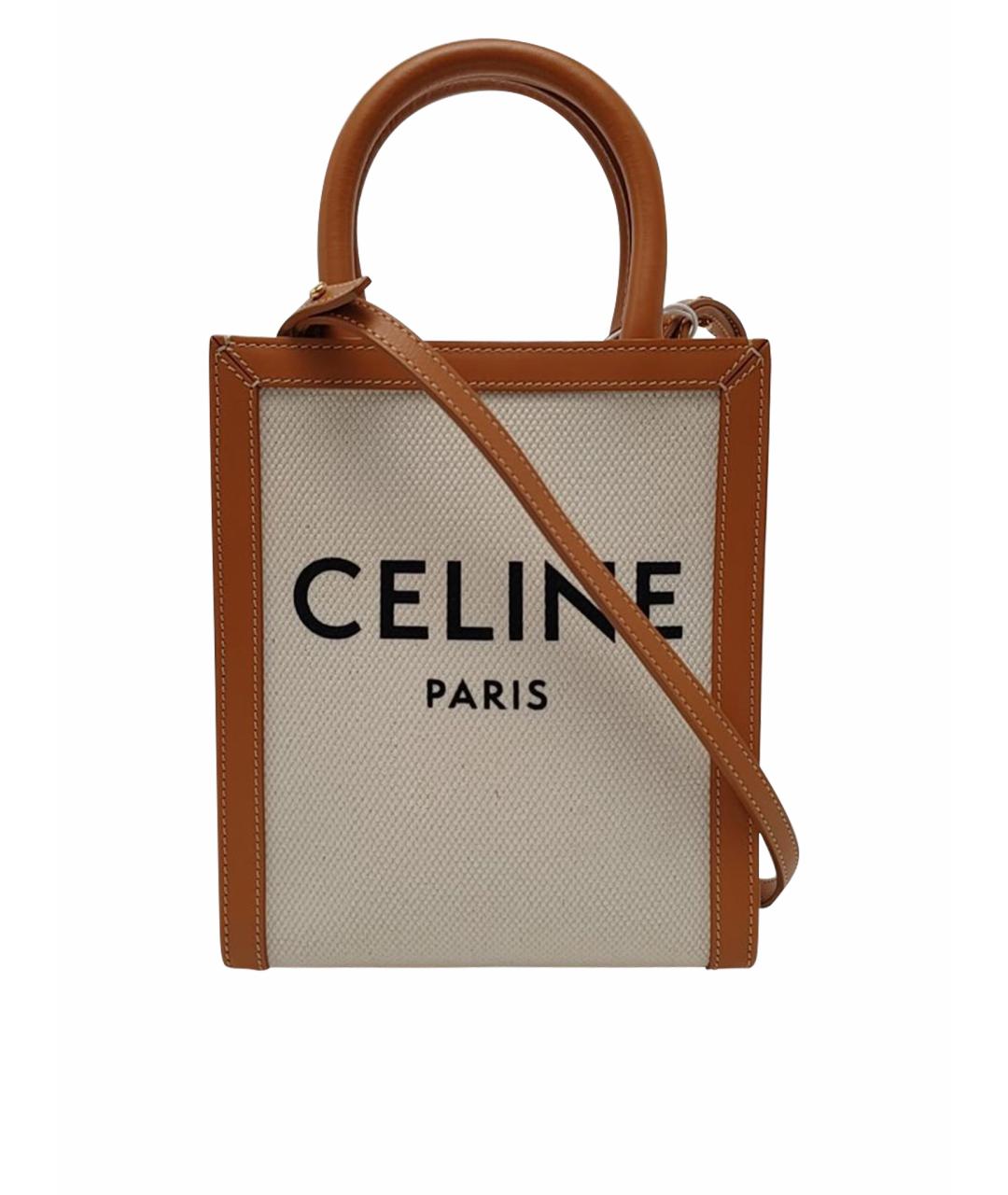 CELINE Белая тканевая сумка через плечо, фото 1