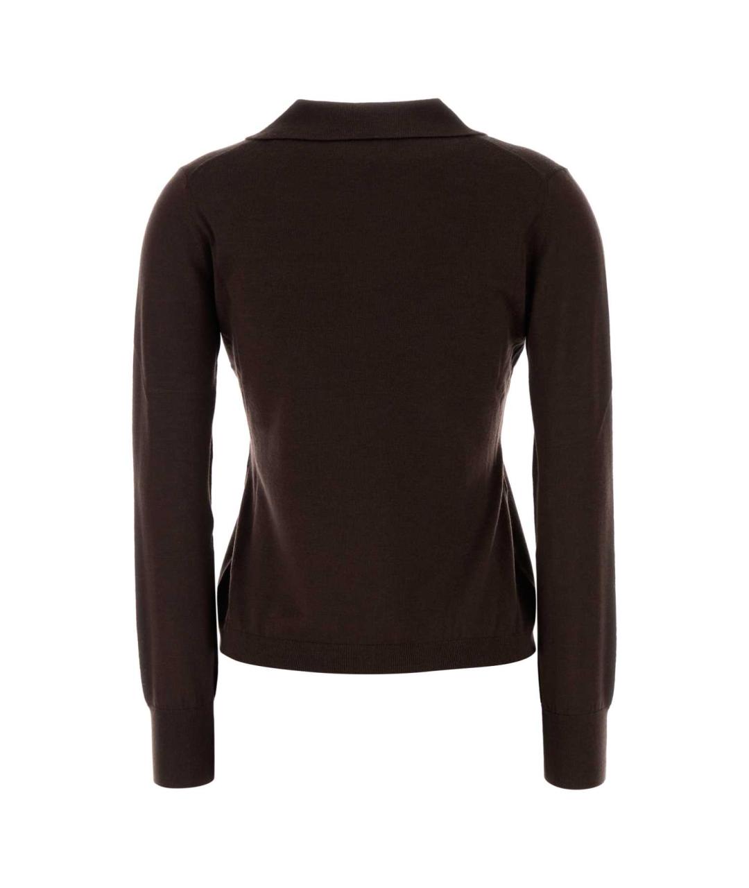 WEEKEND MAX MARA Коричневый шерстяной джемпер / свитер, фото 2