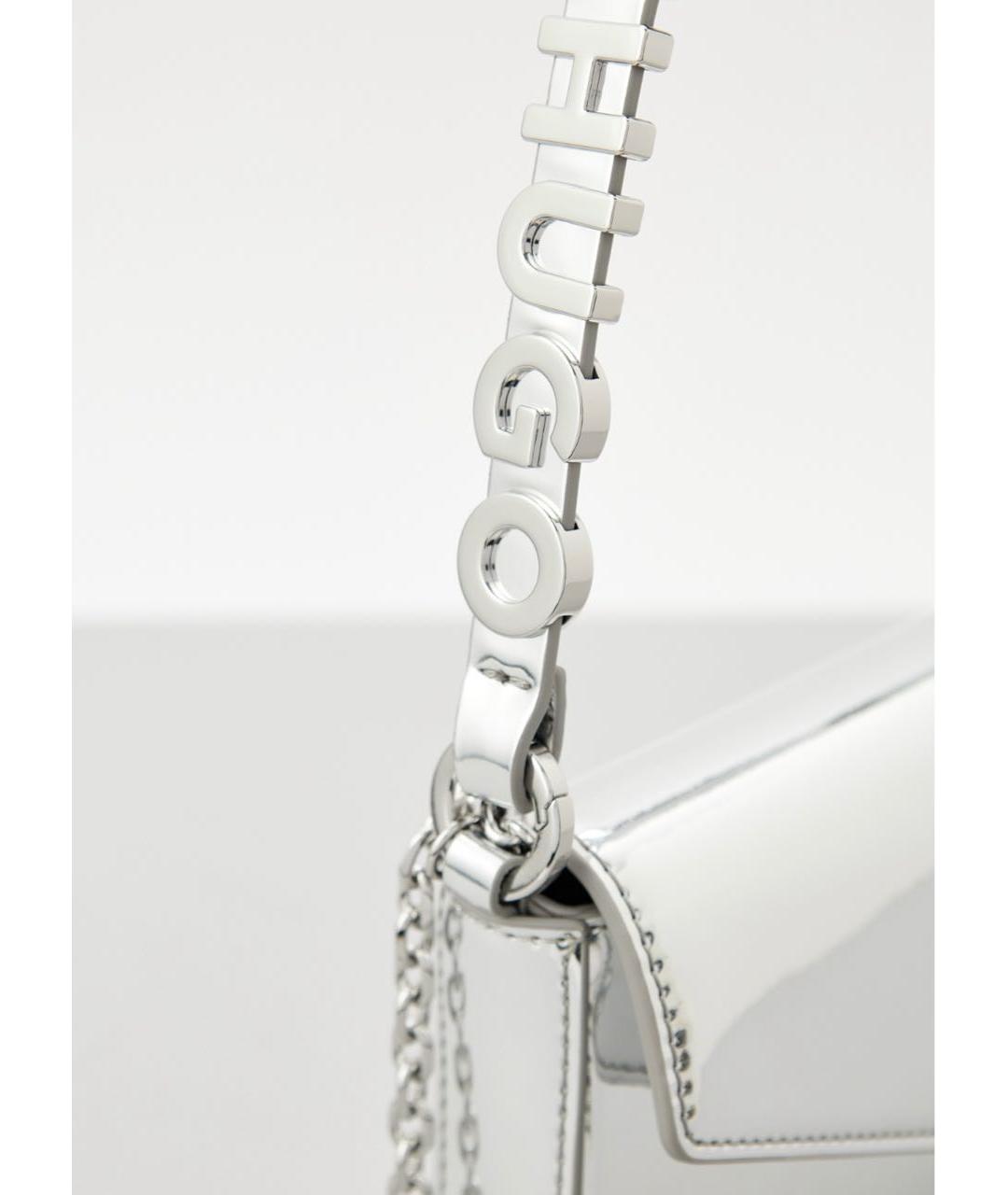 HUGO Серебряная сумка через плечо из искусственной кожи, фото 3