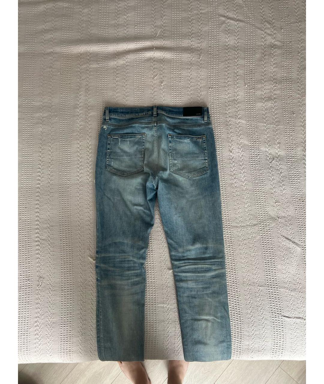 AMIRI Голубые хлопковые джинсы скинни, фото 2