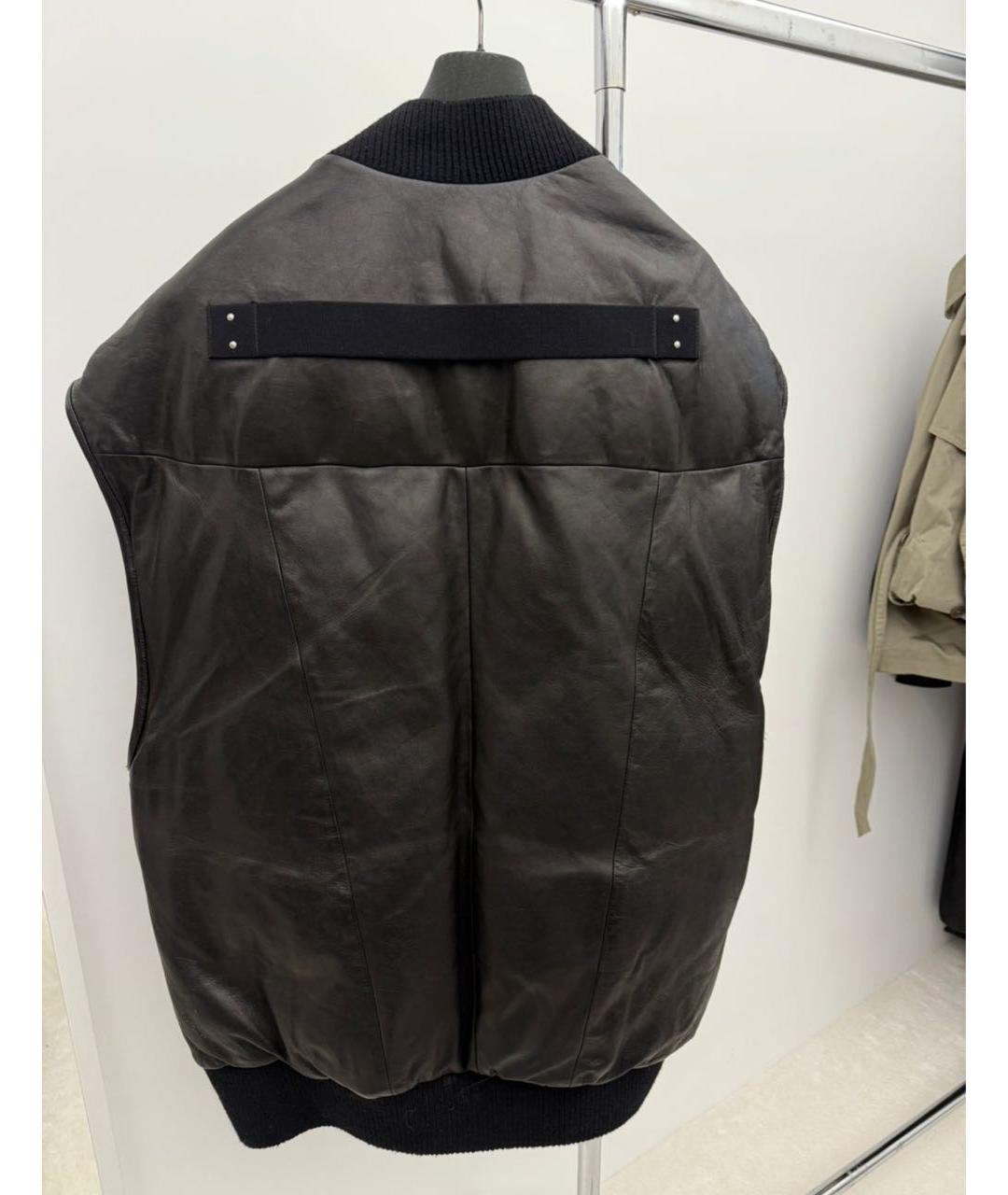 RICK OWENS Черный кожаный жилет, фото 2