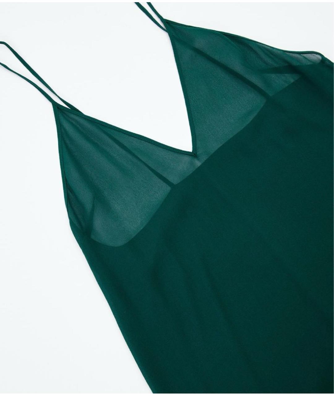 SAINT LAURENT Зеленые шелковое коктейльное платье, фото 2