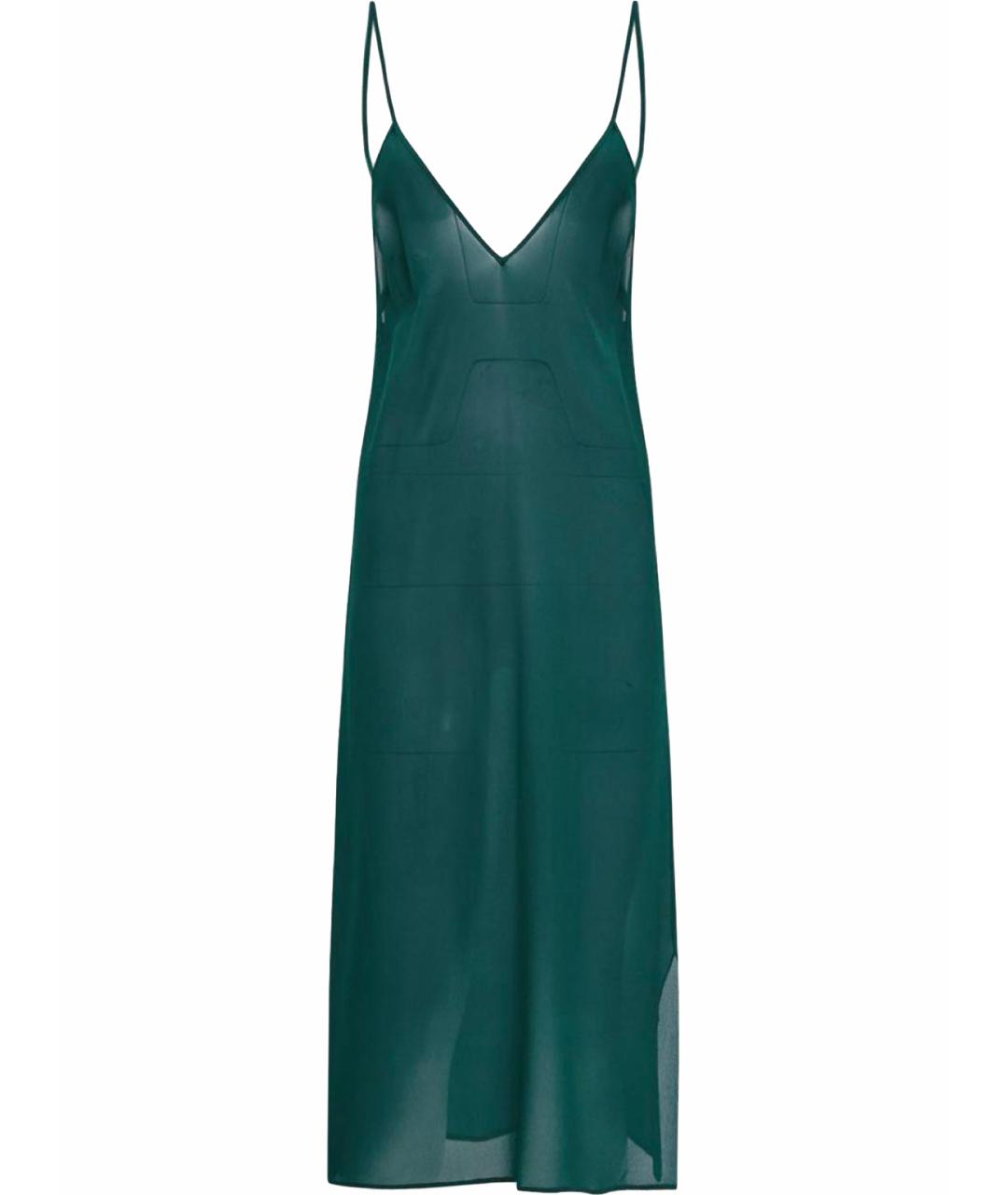 SAINT LAURENT Зеленые шелковое коктейльное платье, фото 1