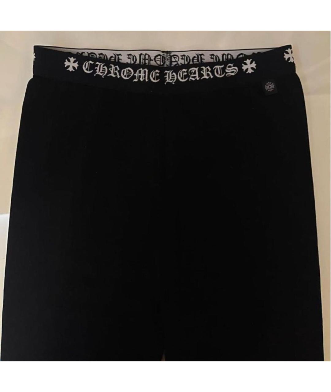 CHROME HEARTS Черные хлопко-эластановые леггинсы и велосипедки, фото 3