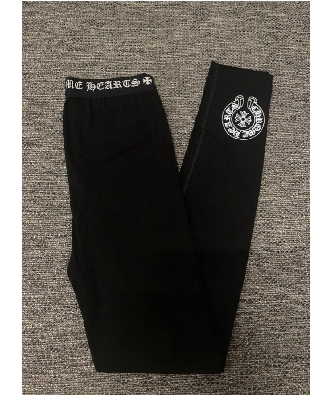 CHROME HEARTS Черные хлопко-эластановые леггинсы и велосипедки, фото 2
