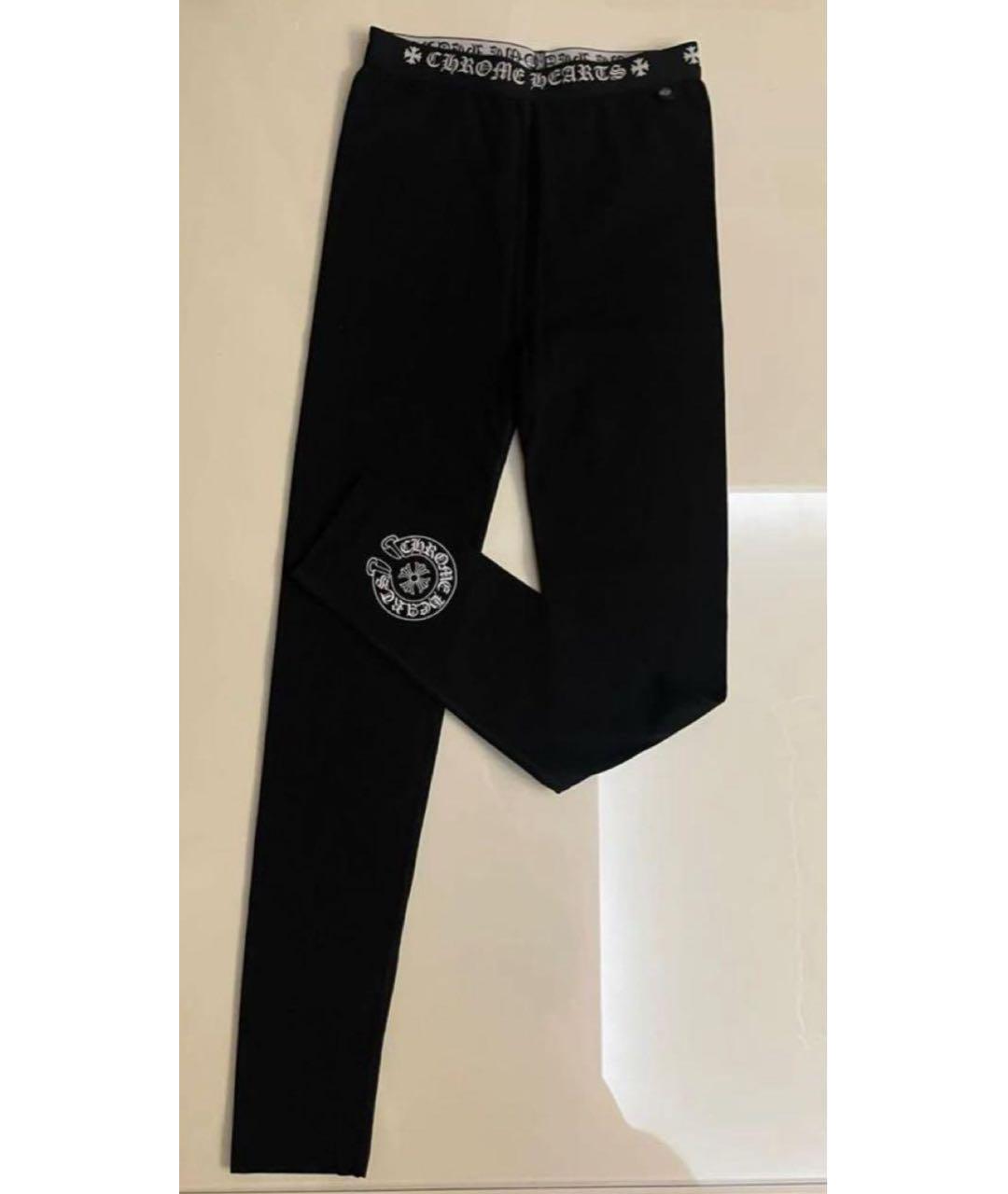 CHROME HEARTS Черные хлопко-эластановые леггинсы и велосипедки, фото 4