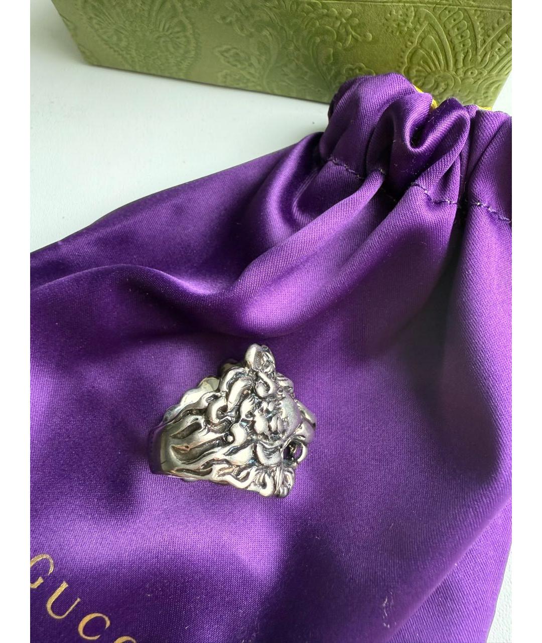 GUCCI Серебряное металлическое кольцо, фото 2