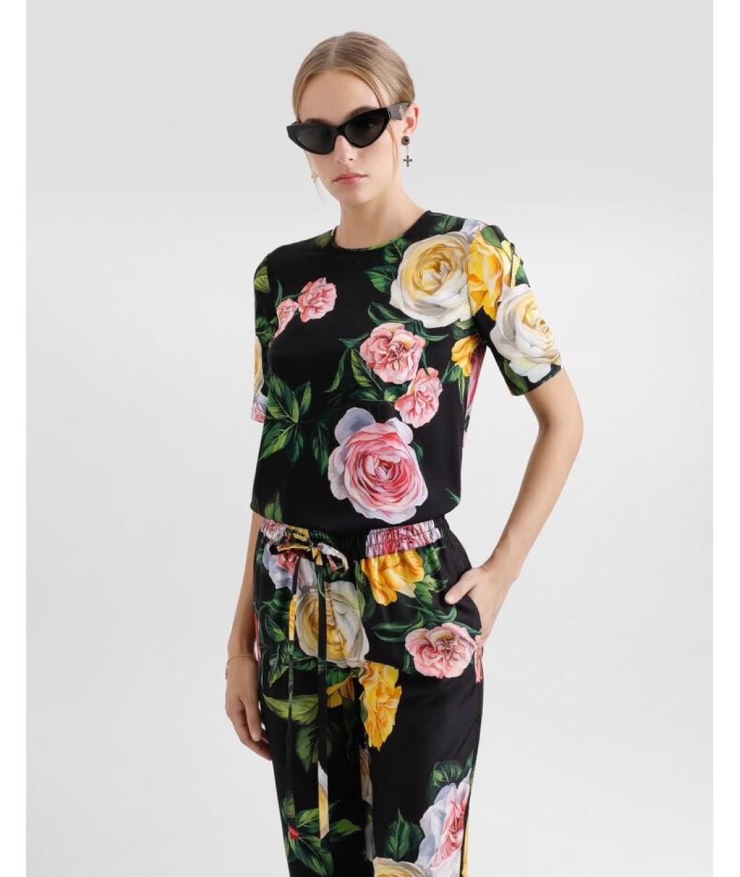 DOLCE&GABBANA Мульти шелковый костюм с брюками, фото 4